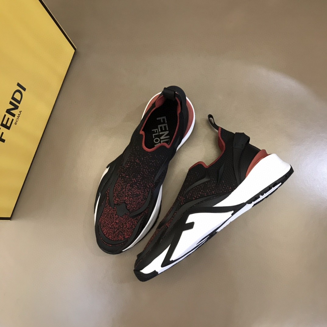 FD F**di Flow Running Sneakers Black And Red For Men