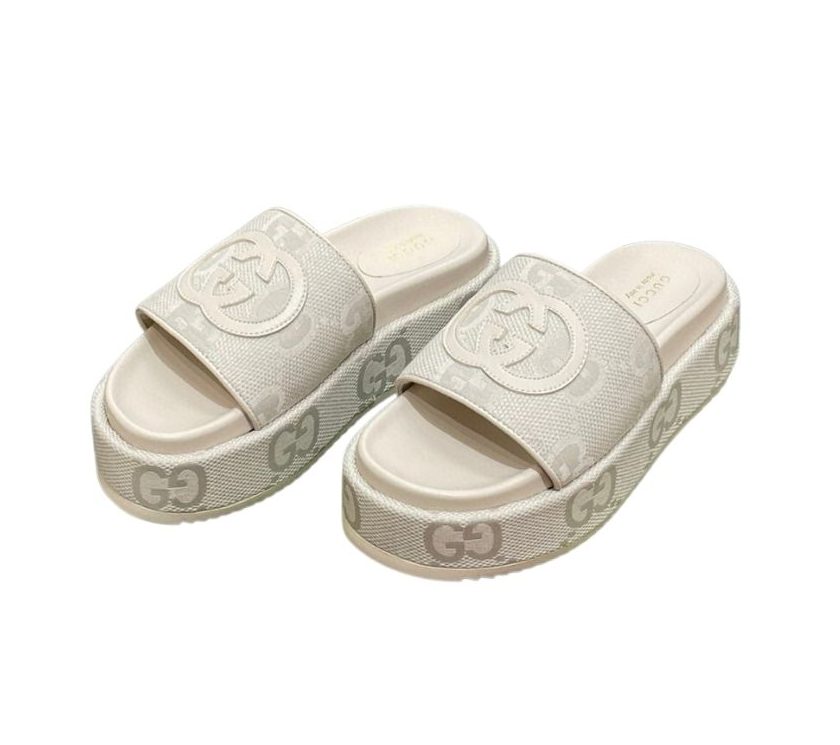 Gvc*1 Platform Slide Sandal White For Women 