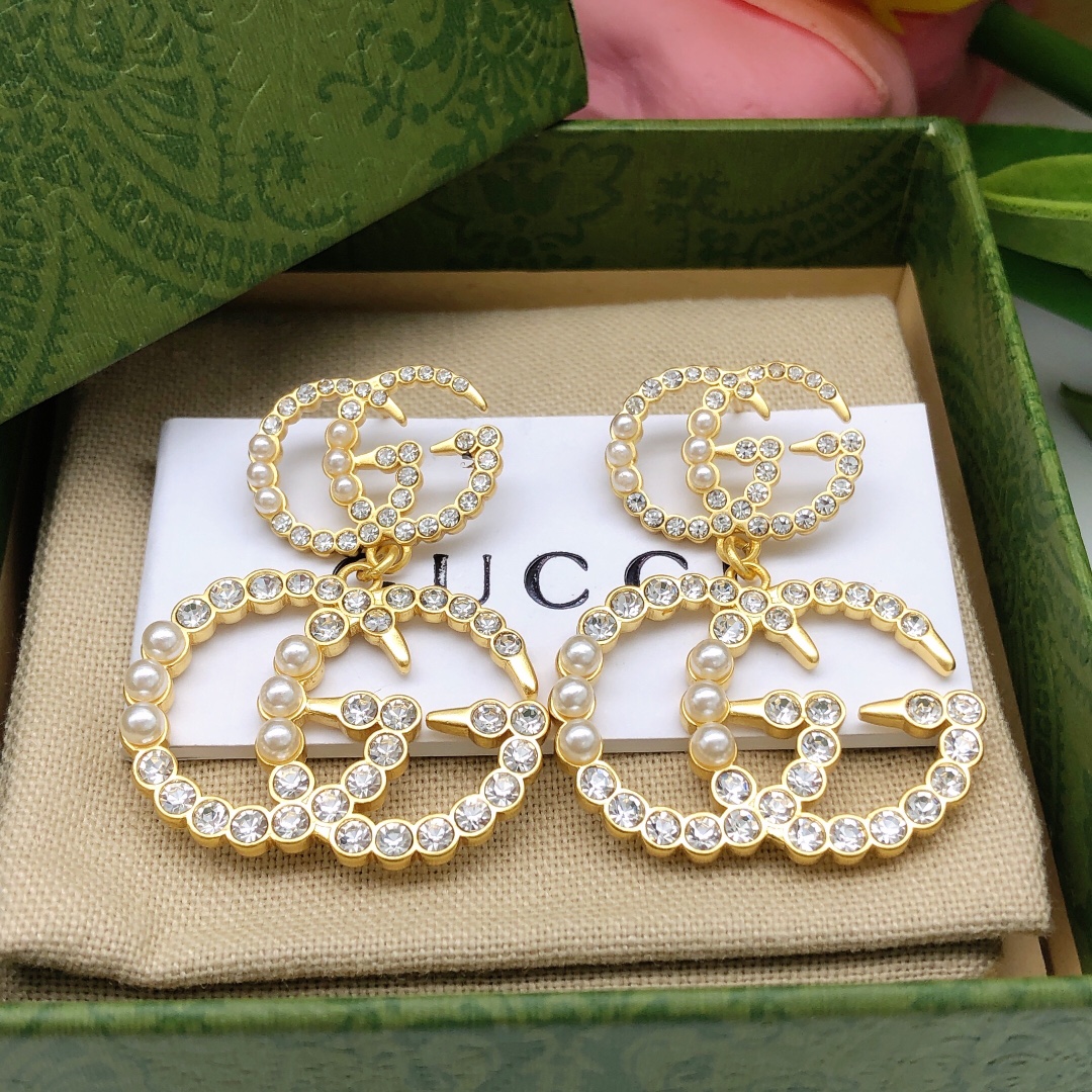 Gvc*1 Pearl Stud Earrings Gold For Women