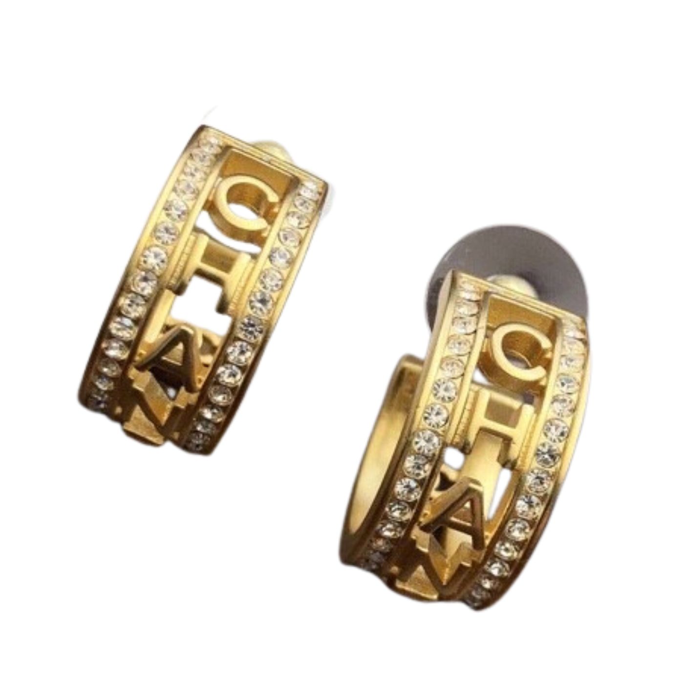 Ch**el Round Earrings Gold For Women