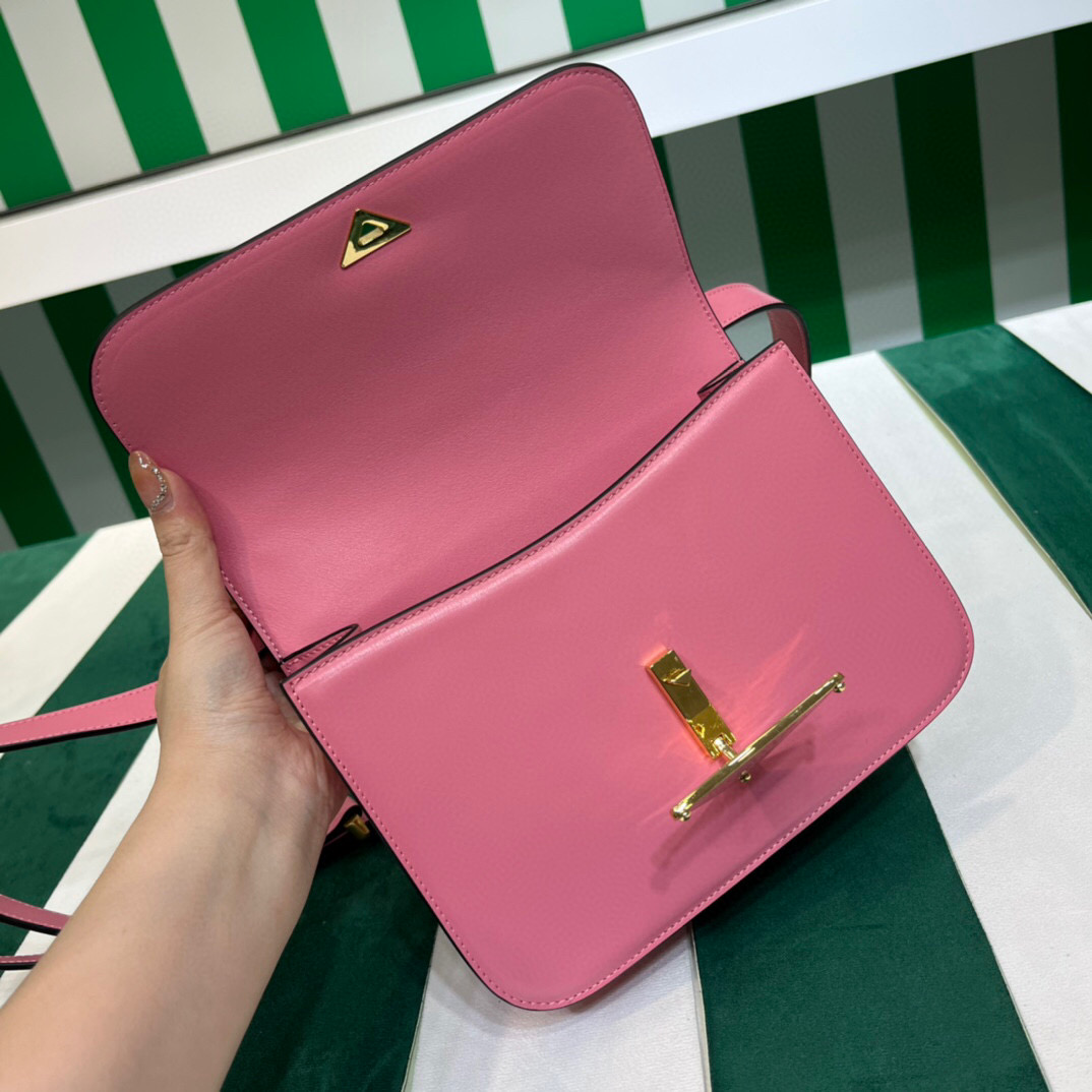 Pra*a Emblème Shoulder Bag In Pink For Women 7.8in/20cm 1BD340_2A3A_F0ZCL_V_UTO