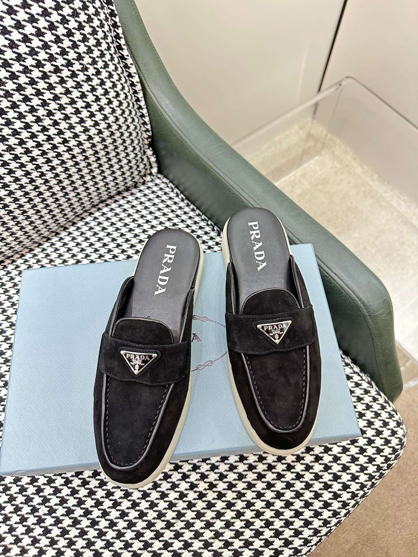 Pra*a Brushed Sabots Black For Women