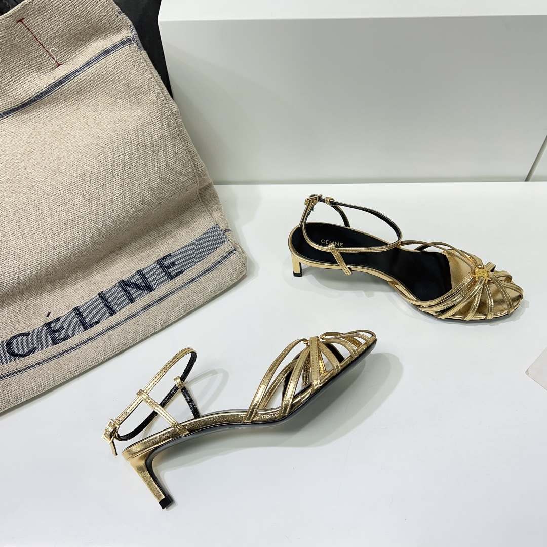 Ce1i*e Triomphe Sandal Gold Tone For Women