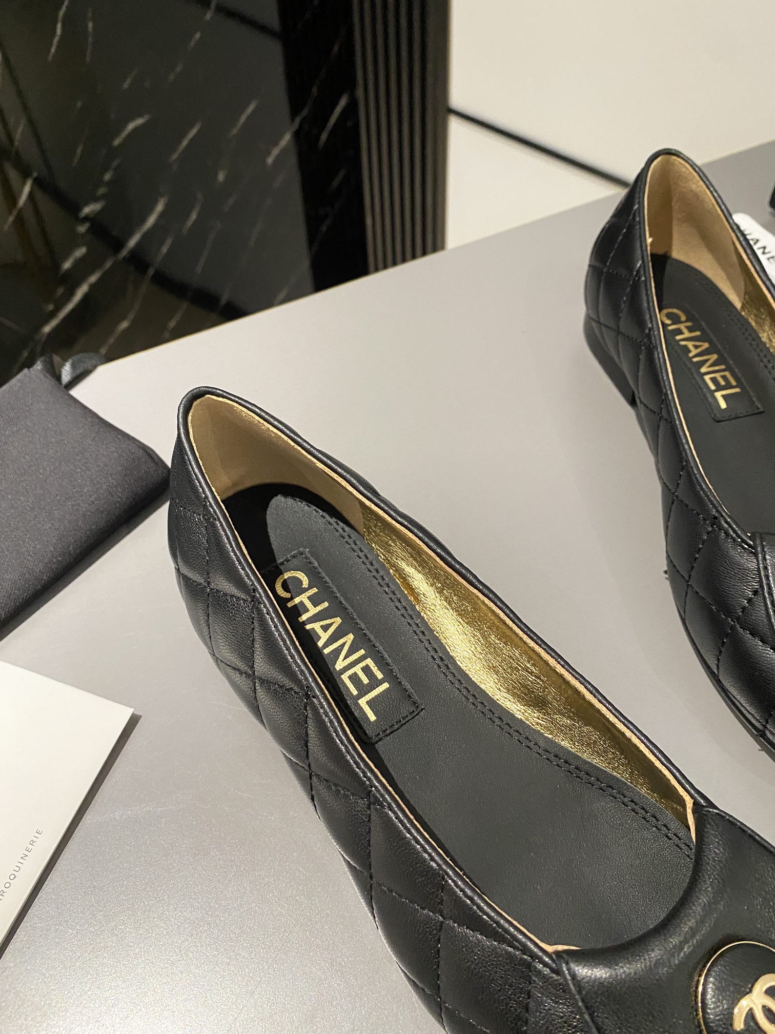 Ch**el Ballet Flats Black For Women
