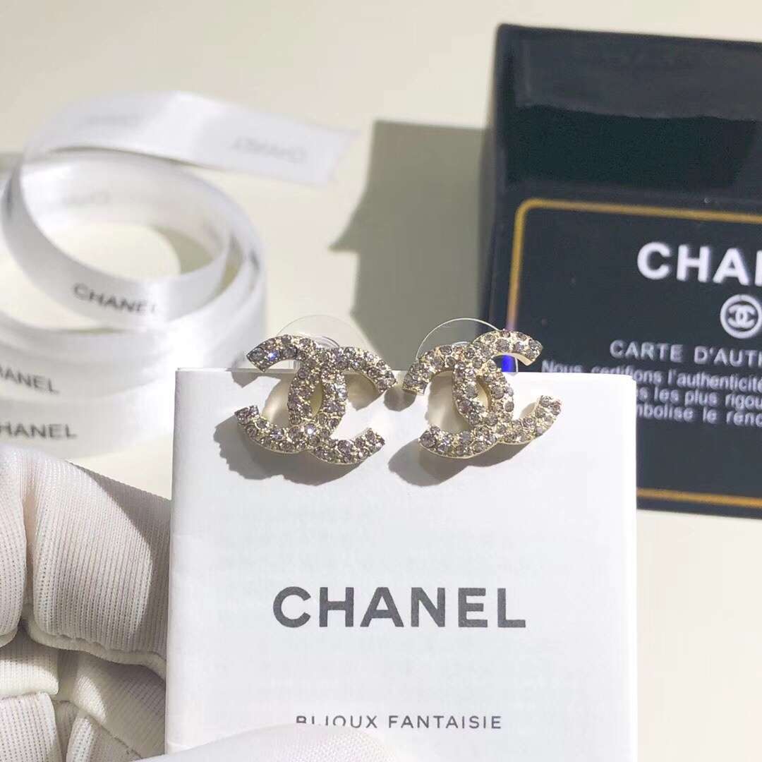 Ch**el D1am0nd Earrings Gold For Women