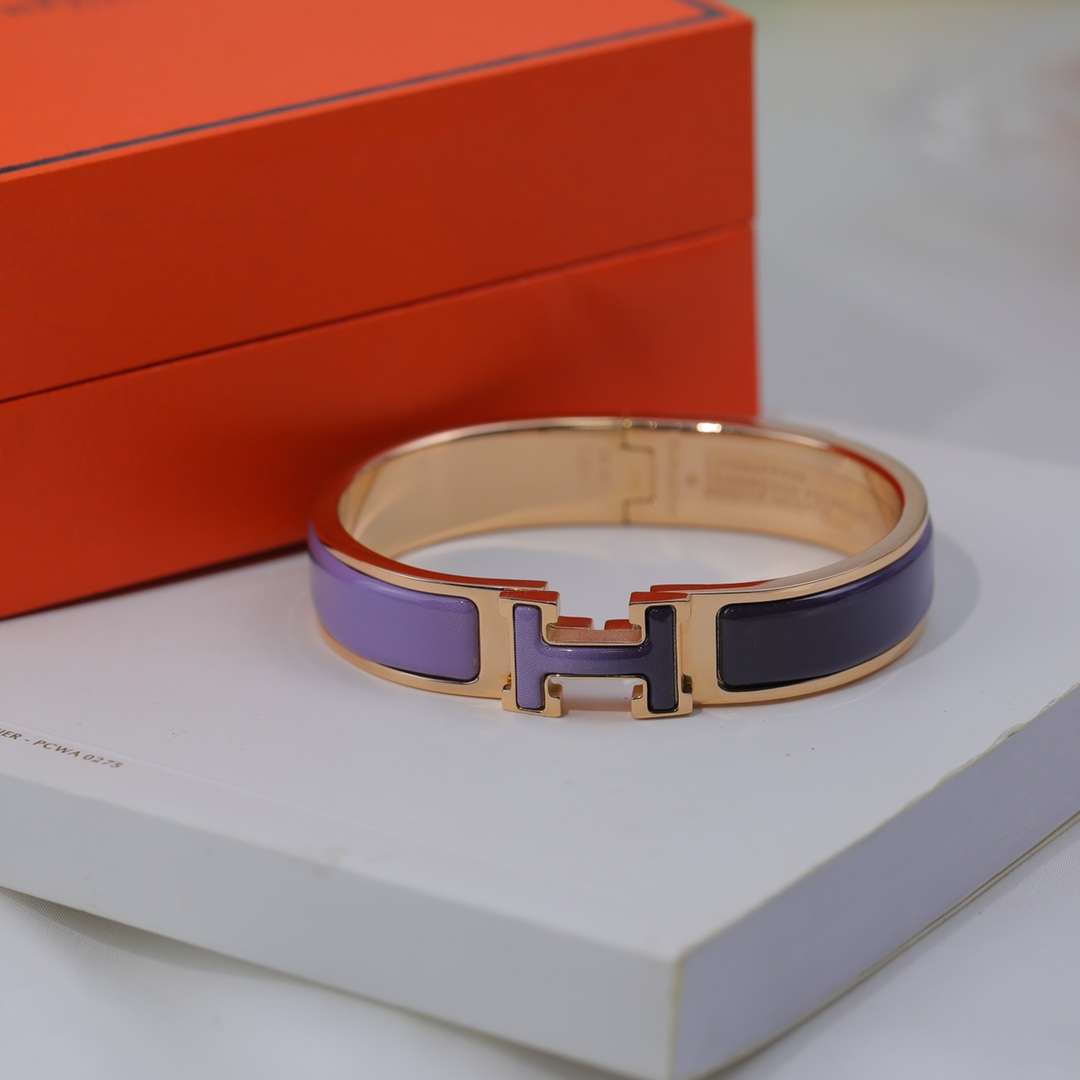 H**me5 Clic Enameled H Bracelet Purple For Women