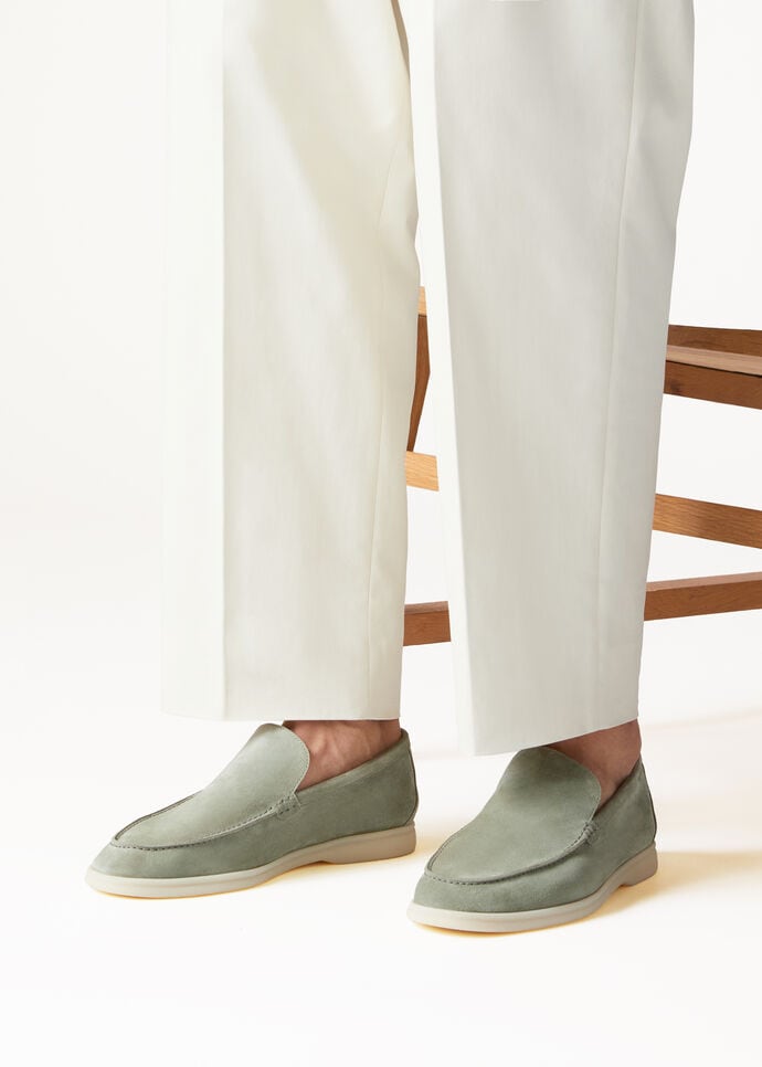L0r0 P1ana Summer Walk Loafers Green For Men FAI3276