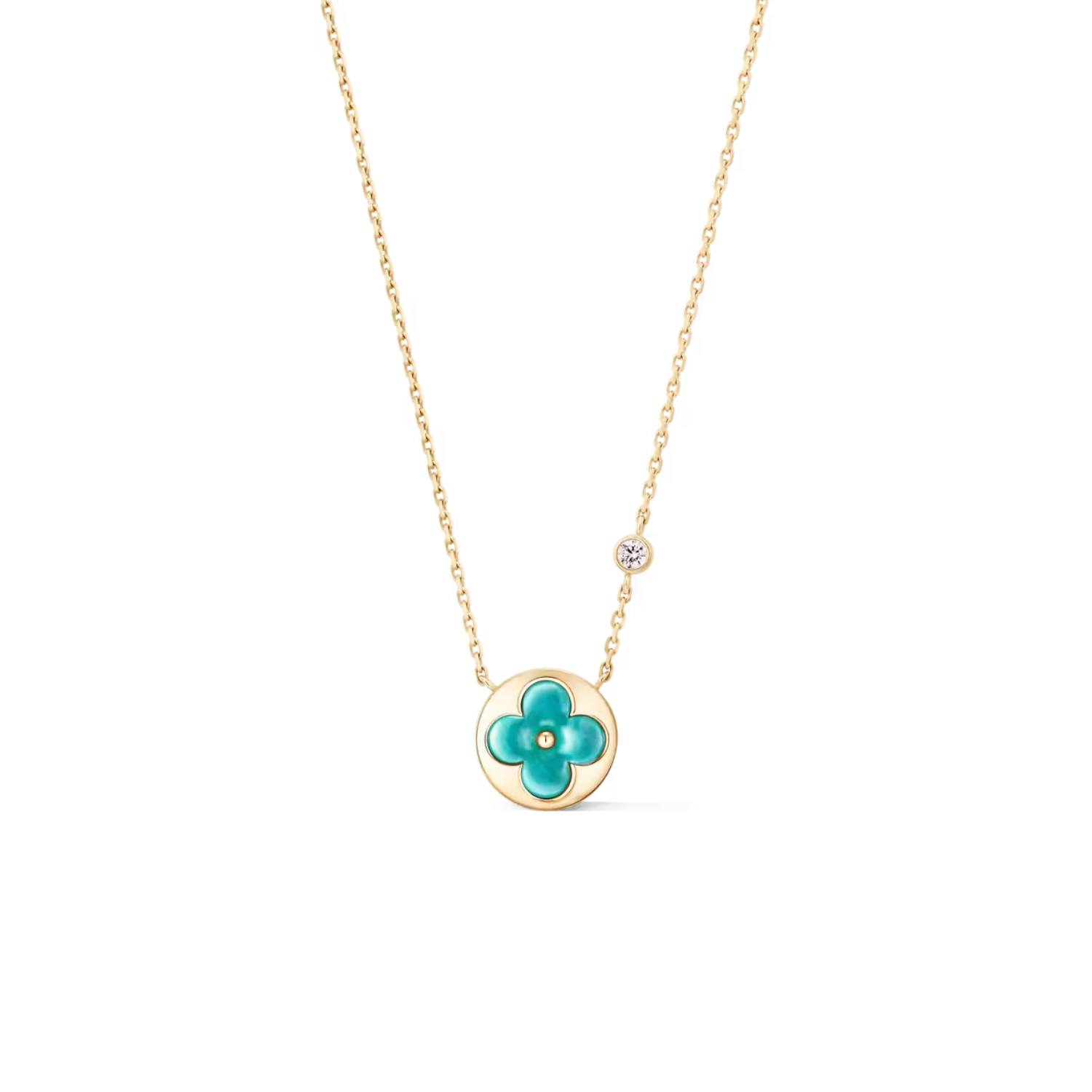 L0vis Vvtt0n Color Blossom BB Sun Pendant Necklace Gold-Toned For Women Q03793