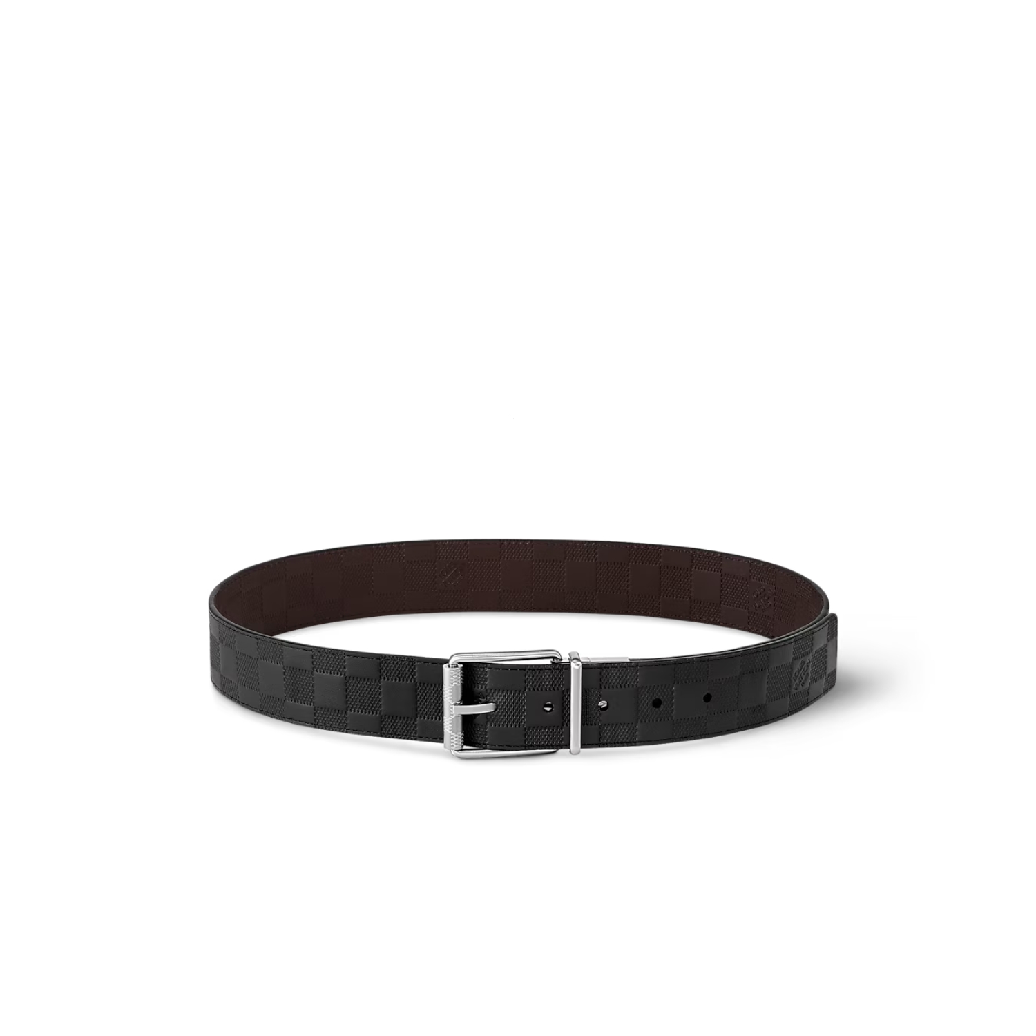 L0vis Vvtt0n Damier Print 40MM Reversible Belt Black/Dark Brown For Men M9150U