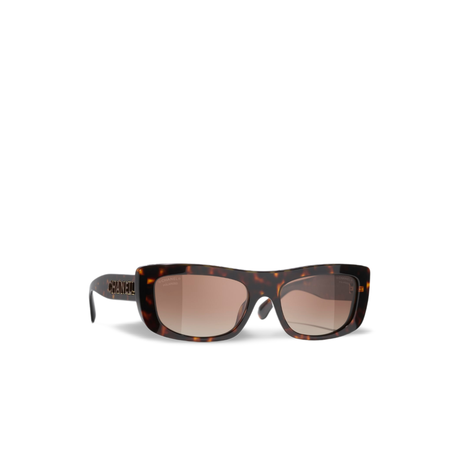 Ch**el Rectangle Sunglasses Tortoise For Women A71760 X02016 S2719