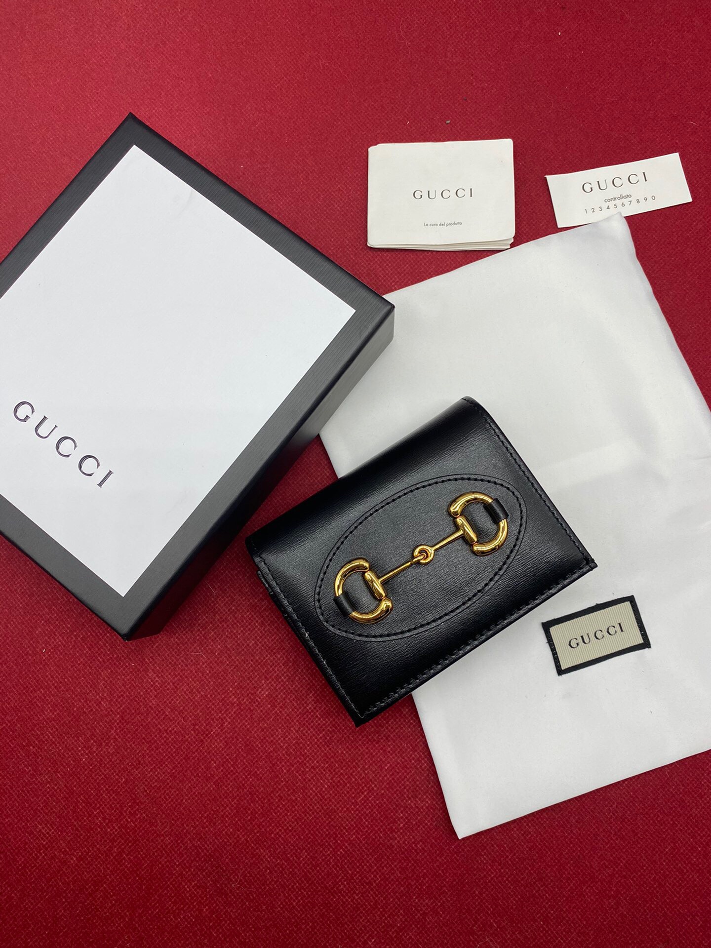Gvc*1 Horsebit 1955 Card Case Wallet Black Women’s Wallet 11cm/4.3in GG ‎621887 0YK0G 1000