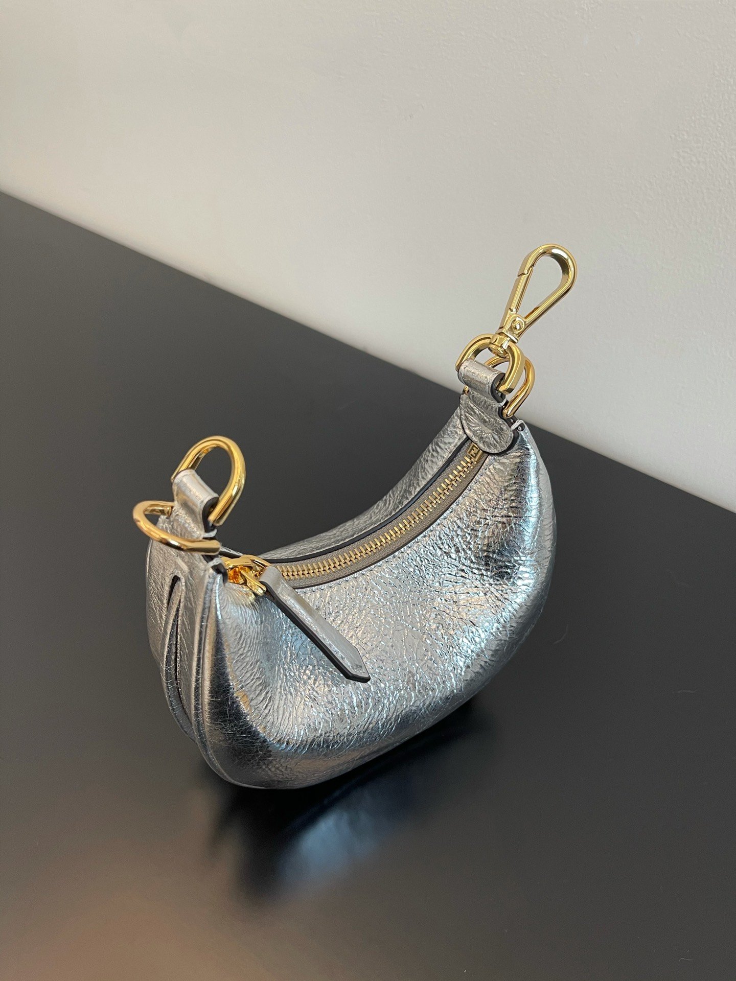 F**di Nano F**digraphy Silver For Women, Women’s Handbags 6.7in/17cm FF 7AS089AISPF1HIC