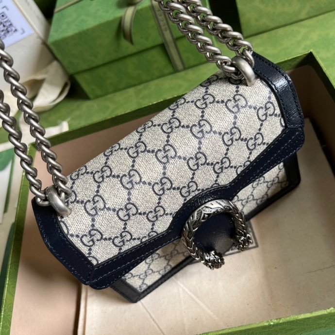 Gvc*1 Dionysus Mini Bag Beige And Blue GG Svp*me Canvas For Women 7.5in/20cm