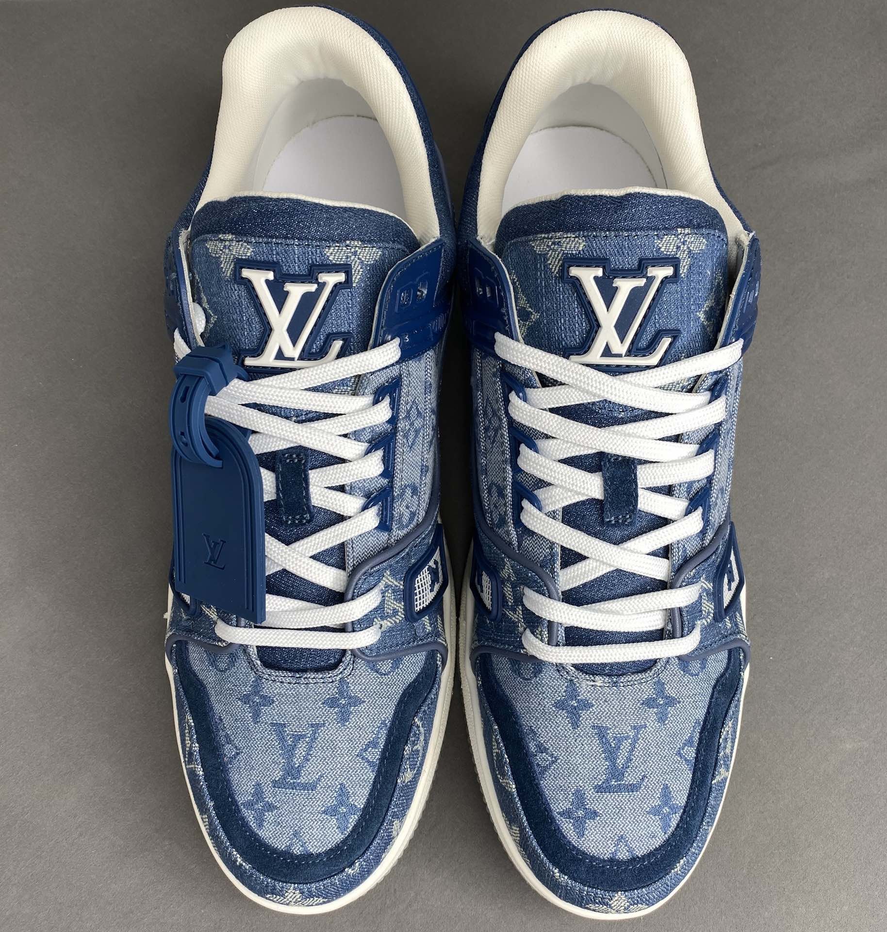 L0vis Vvtt0n Trainer Sneaker Rubber Monogram Denim Blue Virgil Abloh For Men LV