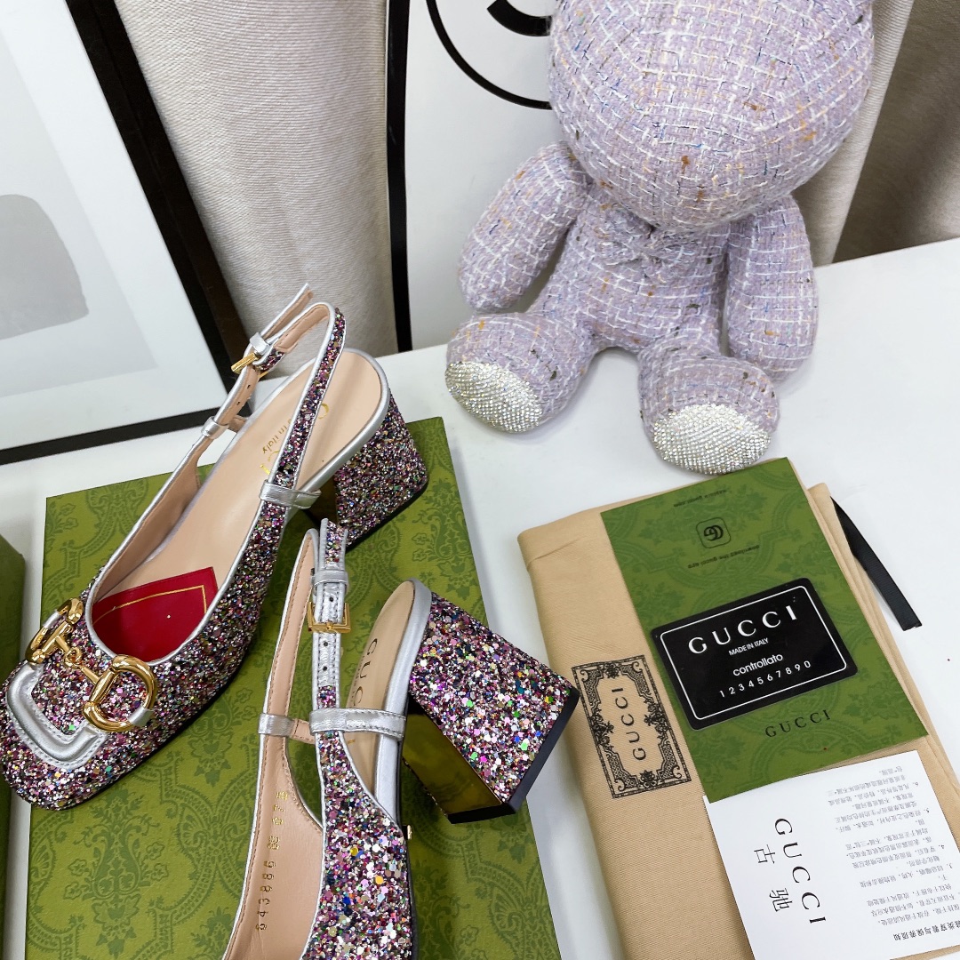 Gvc*1 Lovelight Slingback Mid-Heel With Horsebit Multicolor For Women GG 707702 KSP20 8461