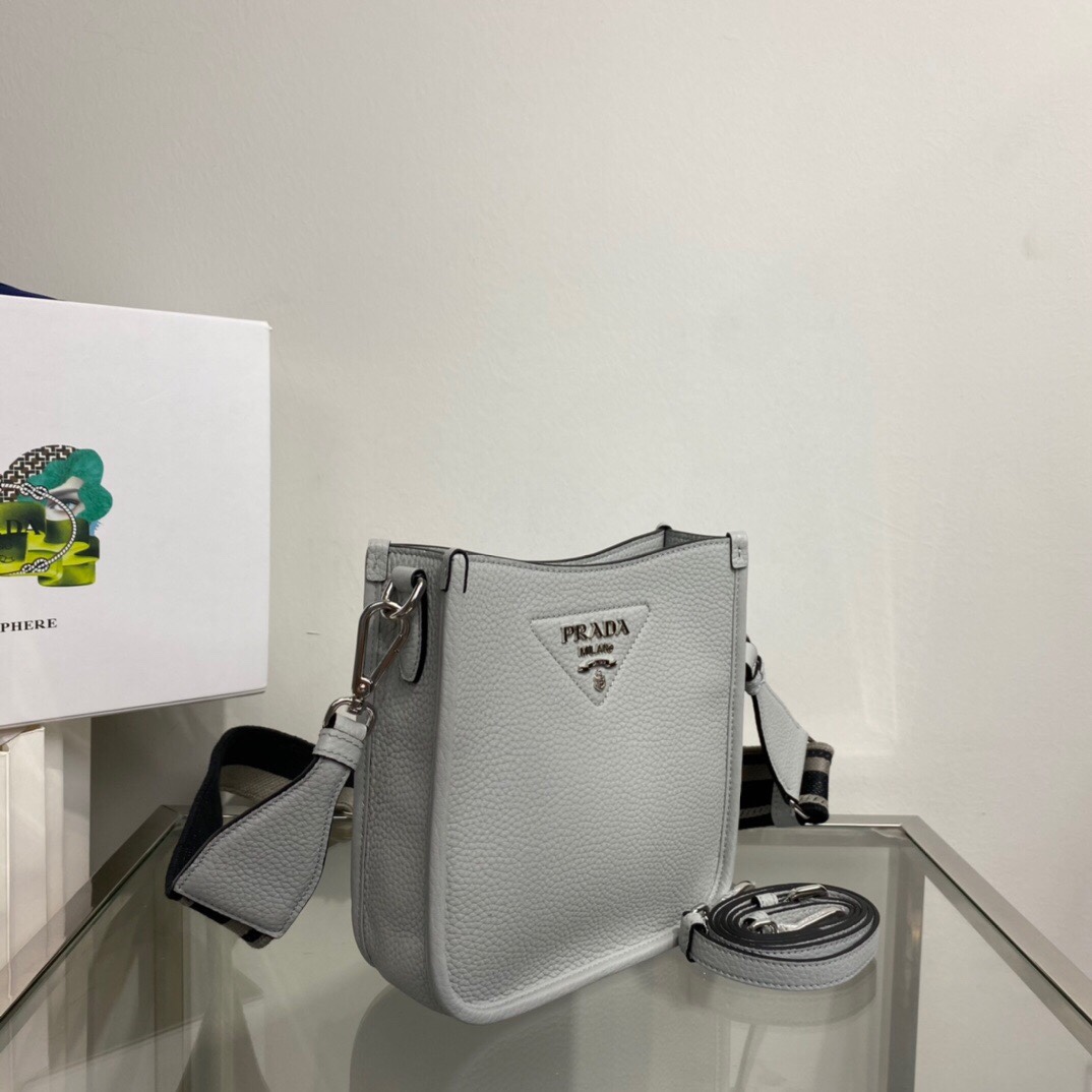 Pra*a Mini Shoulder Bag Grey For Women, Women’s Bags 7.9in/20cm