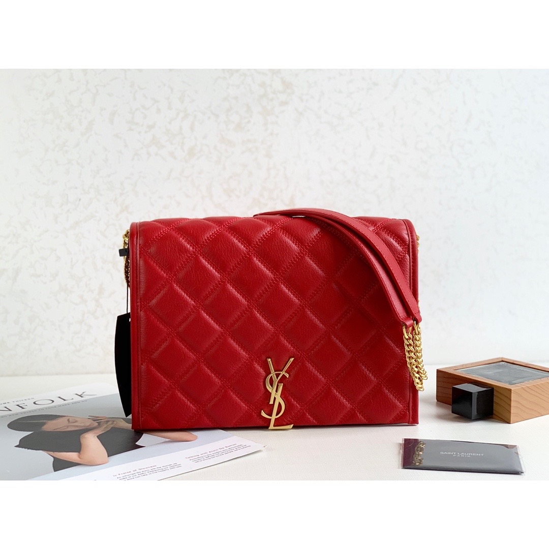 Sa1nt Lau*nt Becky Small Shoulder Bag Red For Women 10.5in/27cm Y51