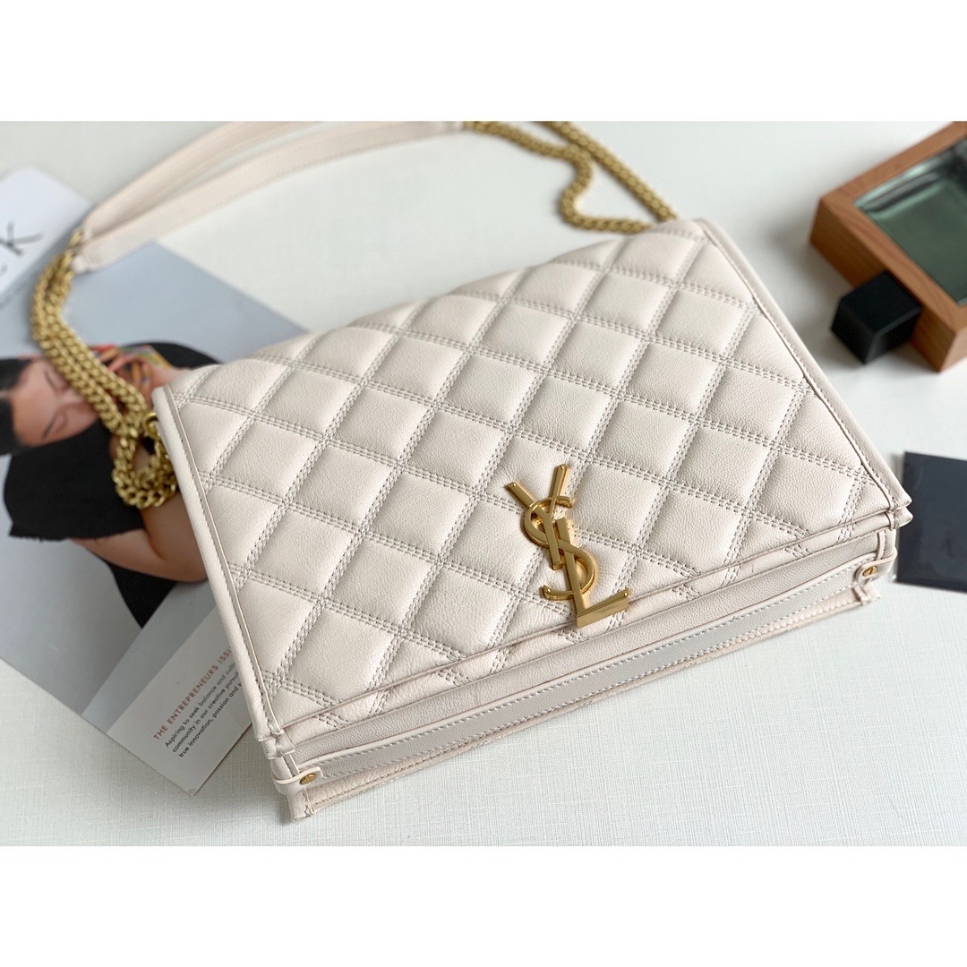 Sa1nt Lau*nt Becky Small Shoulder Bag White For Women 10.5in/27cm Y51