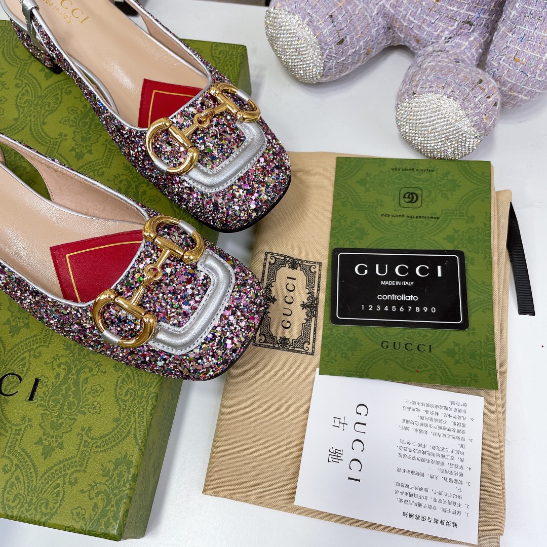 Gvc*1 Lovelight Slingback Mid-Heel With Horsebit Multicolor For Women GG 707702 KSP20 8461
