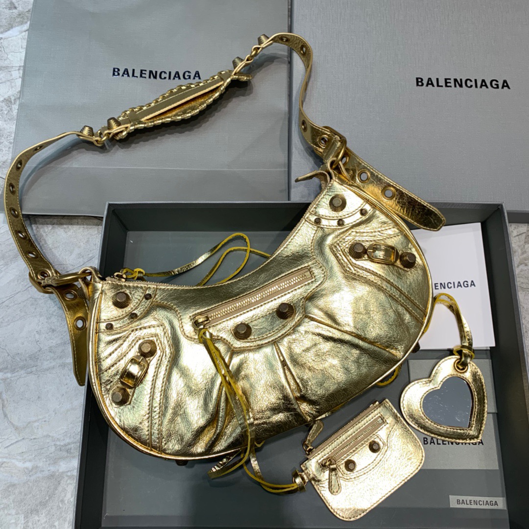 Ba1en*iaga Le Cagole XS Shoulder Bag In Gold, For Women, Women’s Bags 13in/33cm