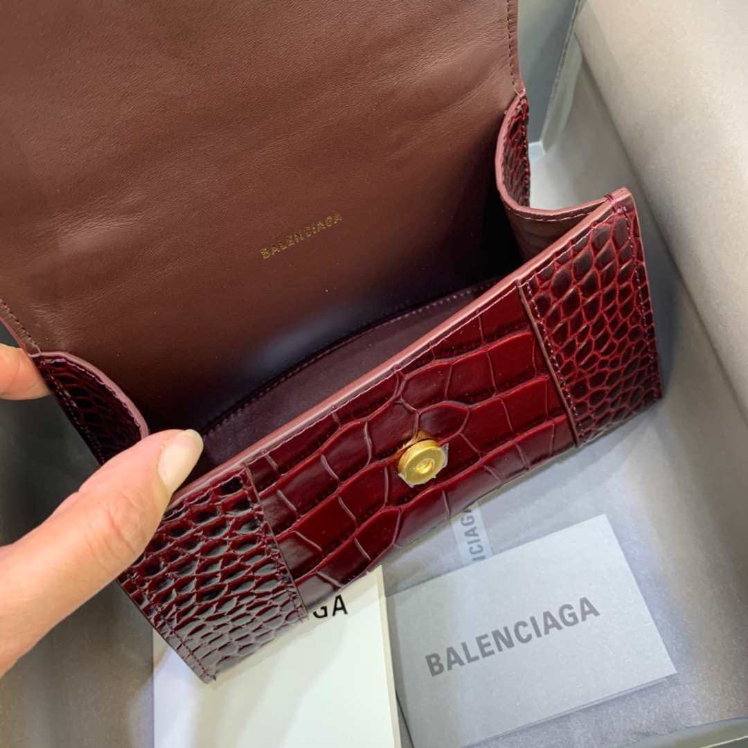 Ba1en*iaga Hourglass XS Handbag In Dark Red, For Women, Women’s Bags 7.4in/19cm