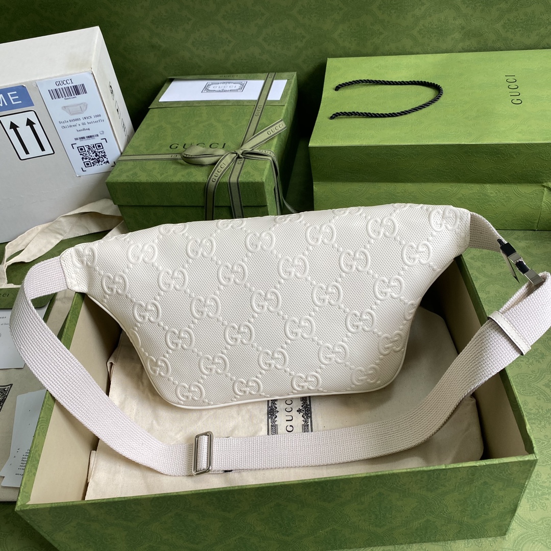 Gvc*1 GG Embossed Belt Bag White GG Embossed For Men 11in/28cm GG