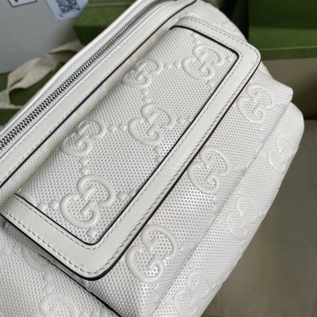 Gvc*1 GG Embossed Belt Bag White GG Embossed For Men 11in/28cm GG