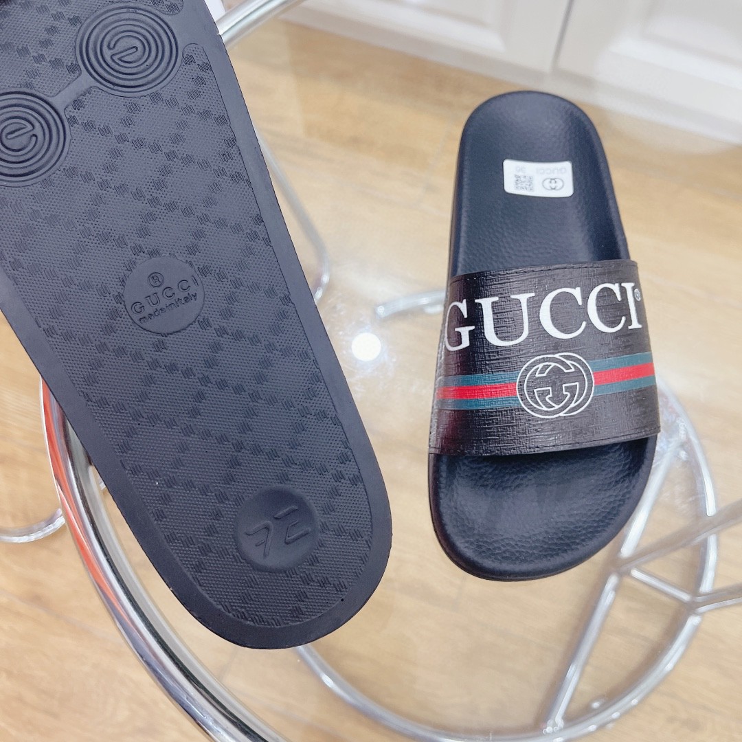 Gvc*1 Men’s Logo Rubber Slide With Web Black For Men 522887