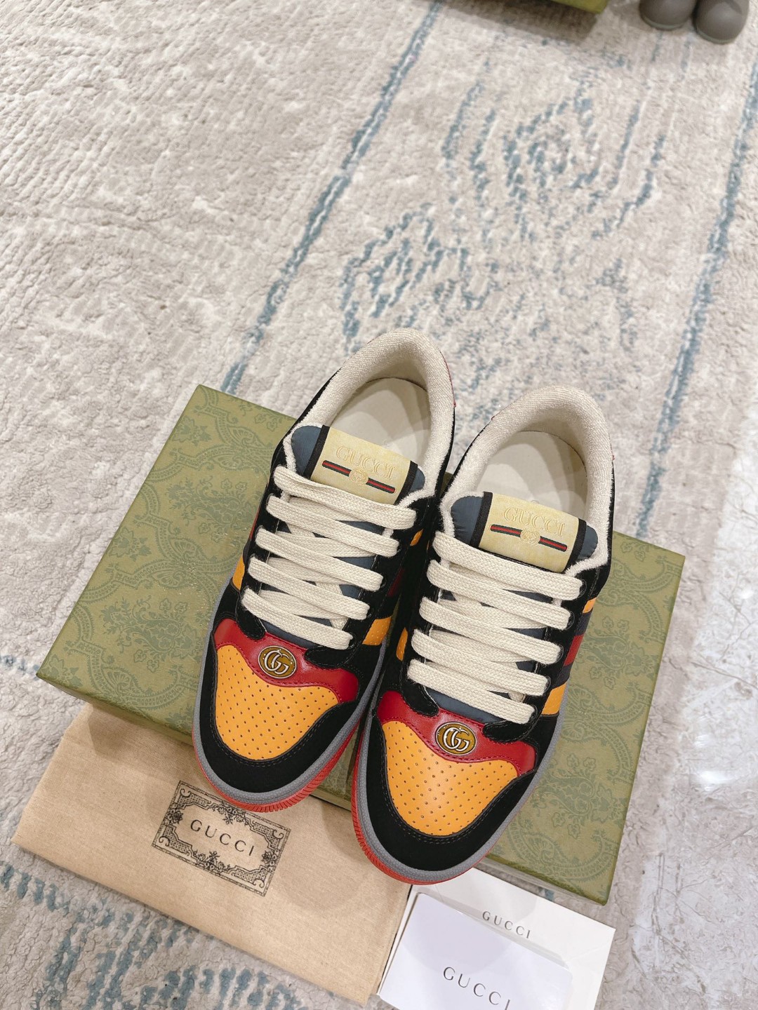 Gvc*1 Lovelight Screener Sneaker Black For Men GG Shoes ‎708296 0YIA0 1065