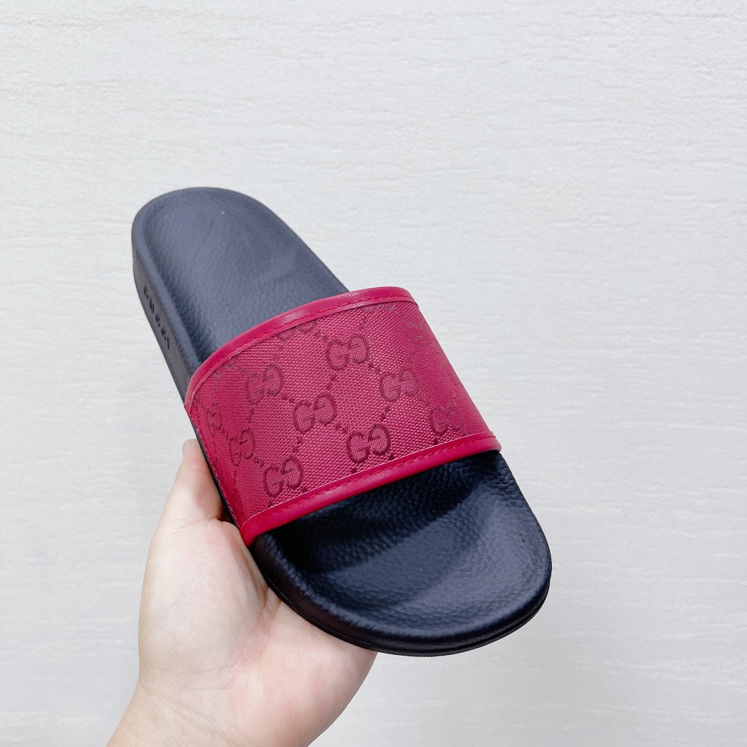 Gvc*1 Men’s GG Slide Sandal Red For Men 407345