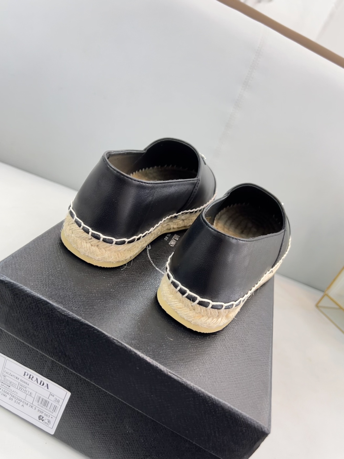 Pra*a Nappa Espadrillas Black For Women 0.8in/20mm PRD