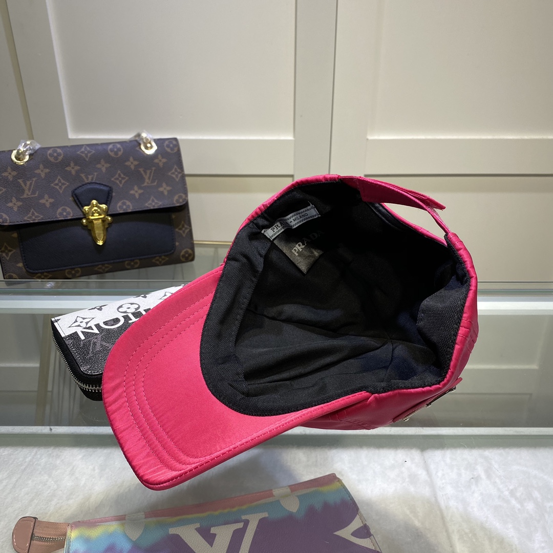 Pra*a Drill Baseball Cap Dark Pink Pra*a Cap