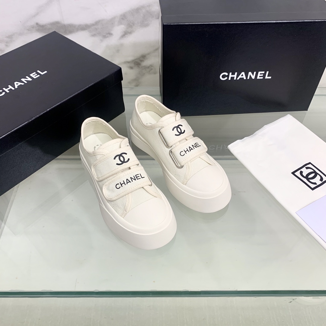 Ch**el Women’s Ch**el Velcro Sneaker White For Women