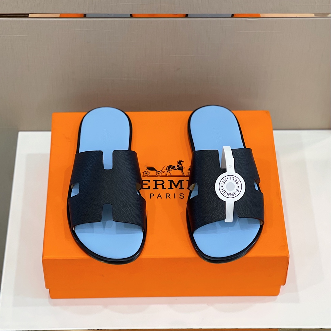 H**me5 Izmir Sandal Black And Light Blue For Men